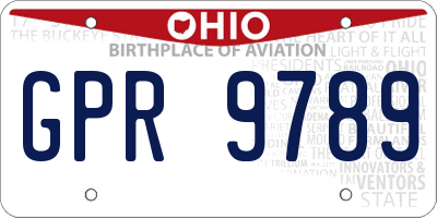 OH license plate GPR9789
