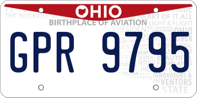 OH license plate GPR9795