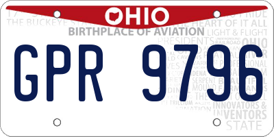 OH license plate GPR9796
