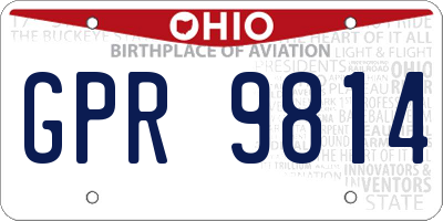 OH license plate GPR9814