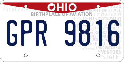 OH license plate GPR9816
