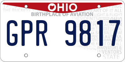 OH license plate GPR9817