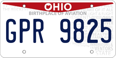 OH license plate GPR9825