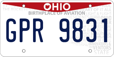OH license plate GPR9831