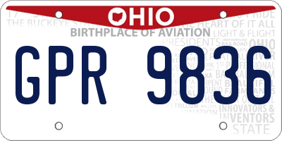 OH license plate GPR9836