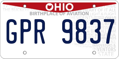 OH license plate GPR9837