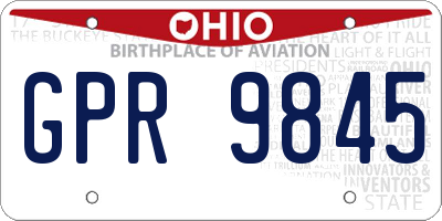 OH license plate GPR9845