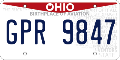 OH license plate GPR9847