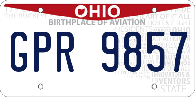 OH license plate GPR9857