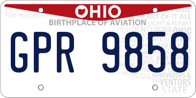 OH license plate GPR9858