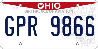 OH license plate GPR9866