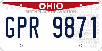 OH license plate GPR9871