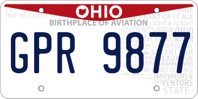 OH license plate GPR9877