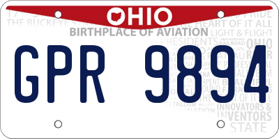 OH license plate GPR9894
