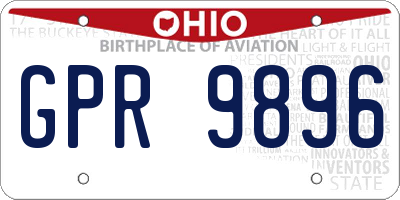 OH license plate GPR9896