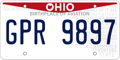 OH license plate GPR9897