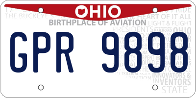 OH license plate GPR9898