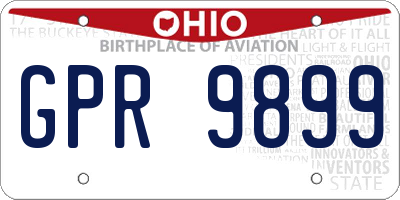 OH license plate GPR9899