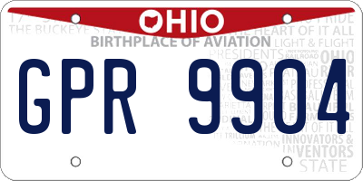 OH license plate GPR9904
