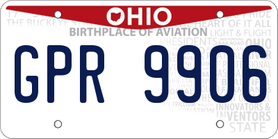 OH license plate GPR9906
