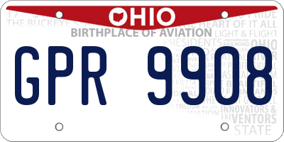 OH license plate GPR9908