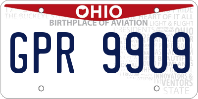 OH license plate GPR9909