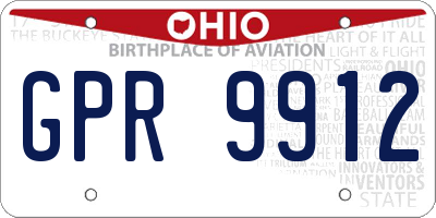 OH license plate GPR9912