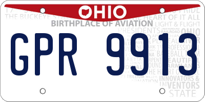 OH license plate GPR9913