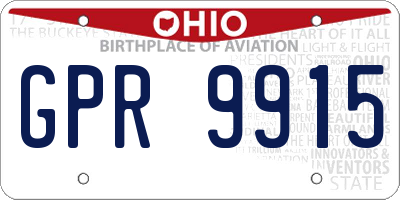 OH license plate GPR9915