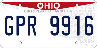 OH license plate GPR9916