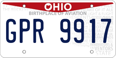 OH license plate GPR9917