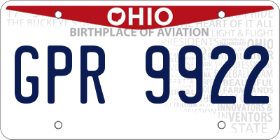 OH license plate GPR9922