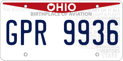 OH license plate GPR9936