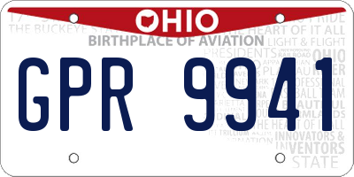 OH license plate GPR9941