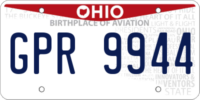 OH license plate GPR9944