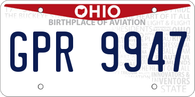 OH license plate GPR9947