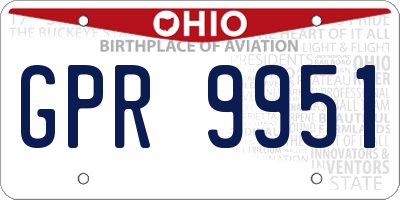 OH license plate GPR9951