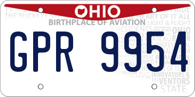OH license plate GPR9954