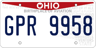 OH license plate GPR9958