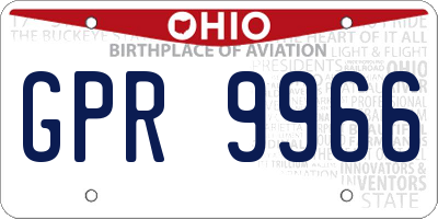 OH license plate GPR9966