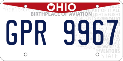 OH license plate GPR9967