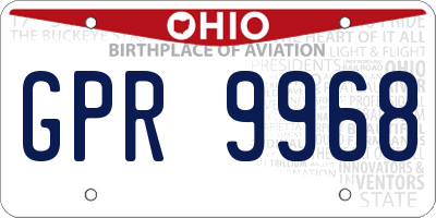 OH license plate GPR9968