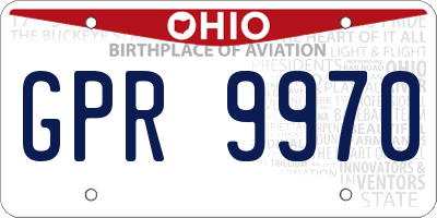 OH license plate GPR9970