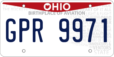 OH license plate GPR9971