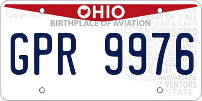 OH license plate GPR9976