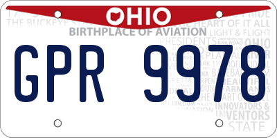 OH license plate GPR9978