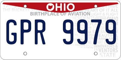 OH license plate GPR9979