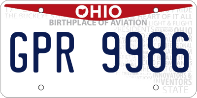 OH license plate GPR9986