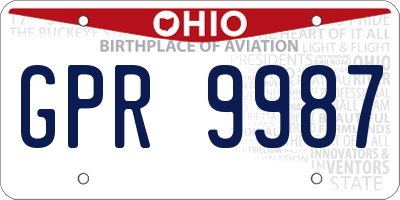 OH license plate GPR9987