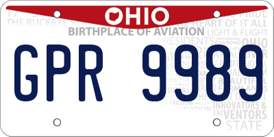 OH license plate GPR9989